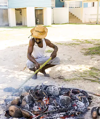 grilling breadfruit